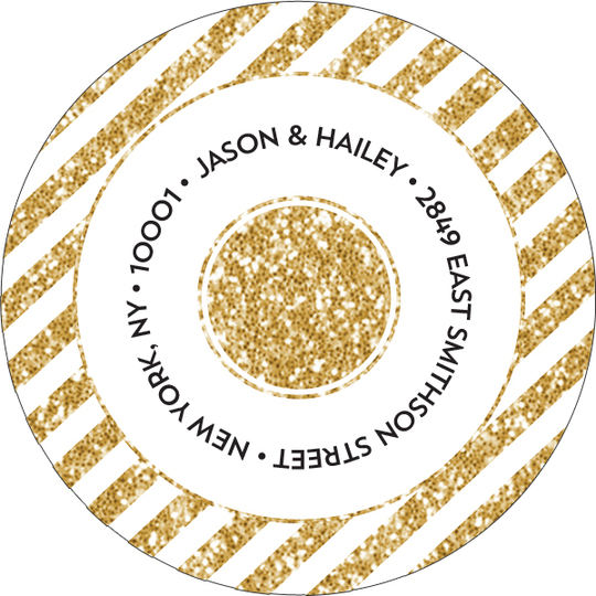 Elegant Golden Round Address Labels